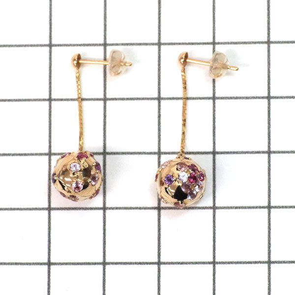 K18PG カラーサファイア ピアス 1.88ct