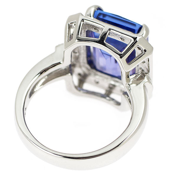 Pt900 タンザナイト ダイヤモンド リング 7.42ct D0.25ct