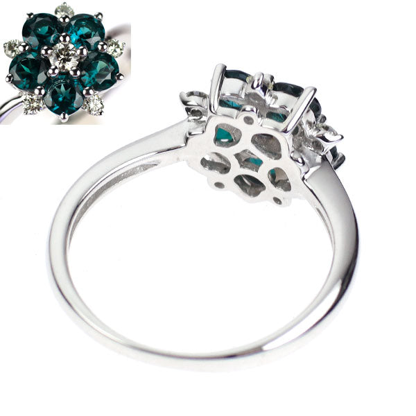 K18WG カラーチェンジガーネット ダイヤモンド リング 1.20ct D0.18ct