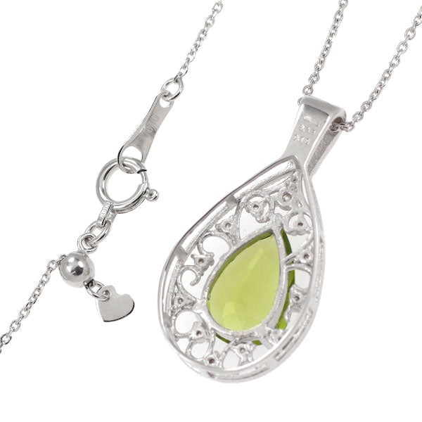 K18WG ペリドット ダイヤモンド ペンダントネックレス 2.32ct D0 K18WG ペリドット ダイヤモンド ペンダントネックレス 2.32ct D0