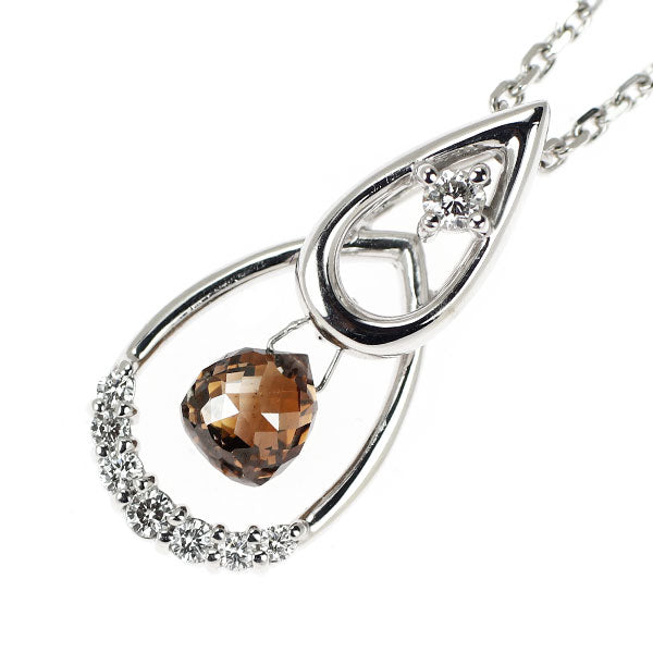 K18WG ブリオレットダイヤモンド ペンダントネックレス 1.00ct