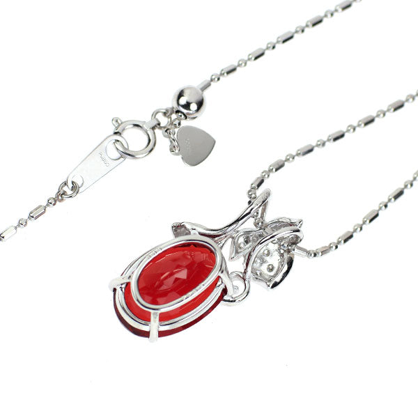 Pt アンデシン ダイヤモンド ペンダントネックレス 5.644ct D0.09ct 植物