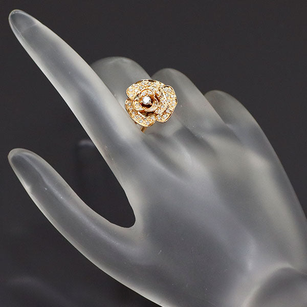 K18PG ダイヤモンド リング 0.32ct 薔薇 ローズ — セルビーオンライン  