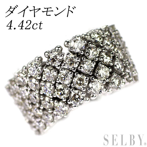 K18WG ダイヤモンド リング 4.42ct