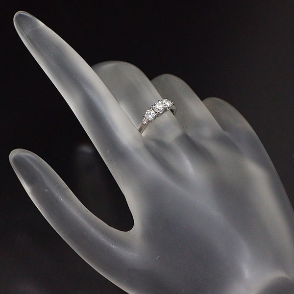 トリロジー Pt900 ダイヤモンド リング 0.500ct D0.03ct