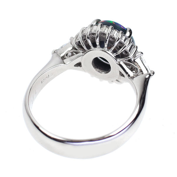 Pt900 ブラックオパール ダイヤモンド リング 1.71ct D0.43ct