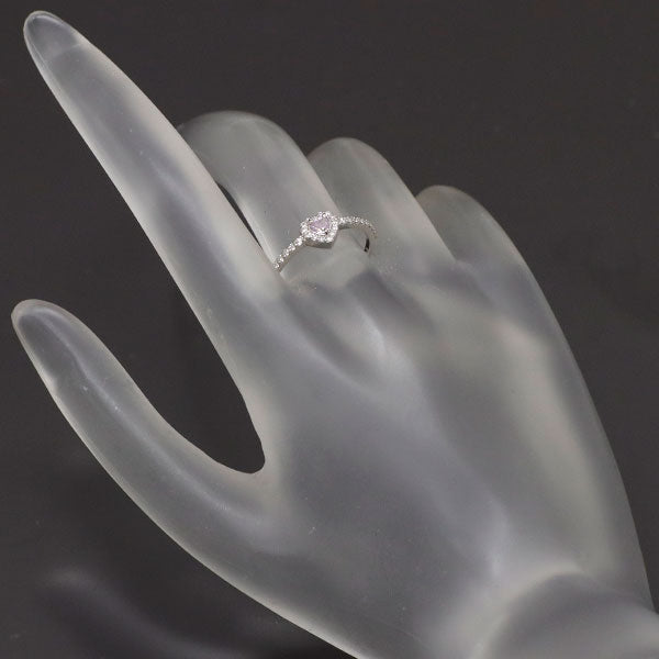新品 希少 Pt950 ハートシェイプ 天然ピンクパープル ダイヤモンド リング 0.103ct FIPP VS1 D0.18ct 【エスコレ】