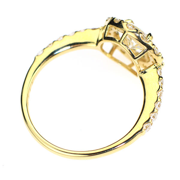 新品 K18YG オールドサーキュラーブリリアントカット ダイヤモンド リング 0.586ct K SI1 D0.56ct【エスコレ】