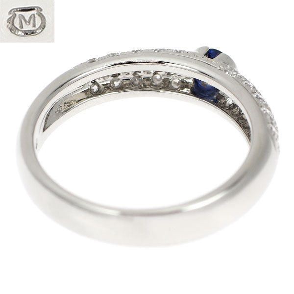 ミキモト Pt950 サファイア ダイヤモンド リング 0.16ct D0.30ct