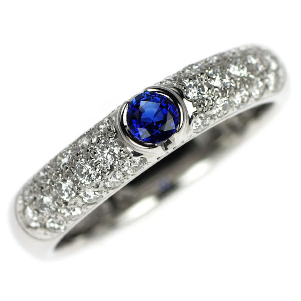 ミキモト Pt950 サファイア ダイヤモンド リング 0.16ct D0.30ct