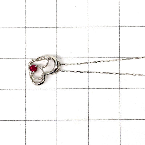 新品 Pt900/ Pt850 ルビー ペンダントネックレス 0.06ct 【エスコレ】 ハート