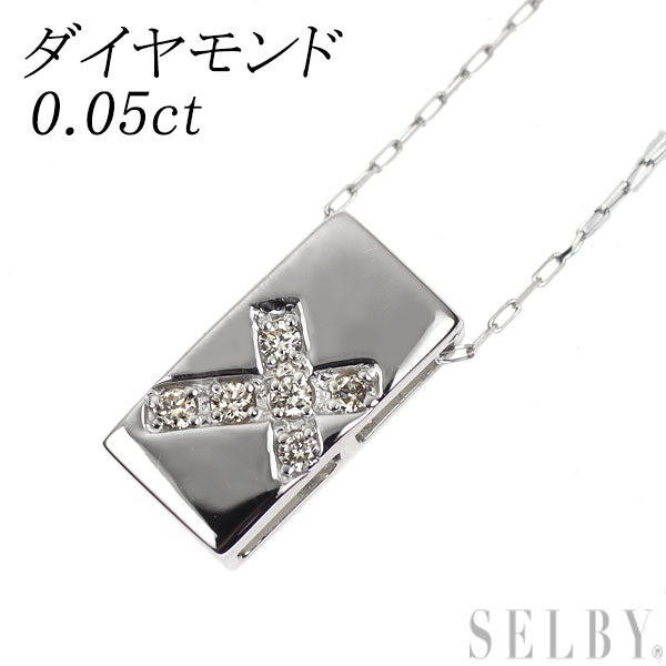 新品 Pt ダイヤモンド ペンダントネックレス 0.05ct 【エスコレ】