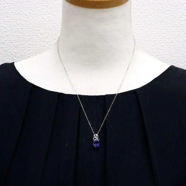 新品 Pt タンザナイト ダイヤモンド ペンダントネックレス 2.14ct D0.01ct【エスコレ】