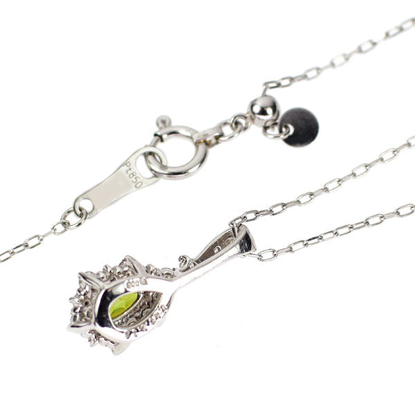 新品 希少 Pt900/ Pt850 スフェーン ダイヤモンド ペンダントネックレス 0.27ct D0.15ct 【エスコレ】