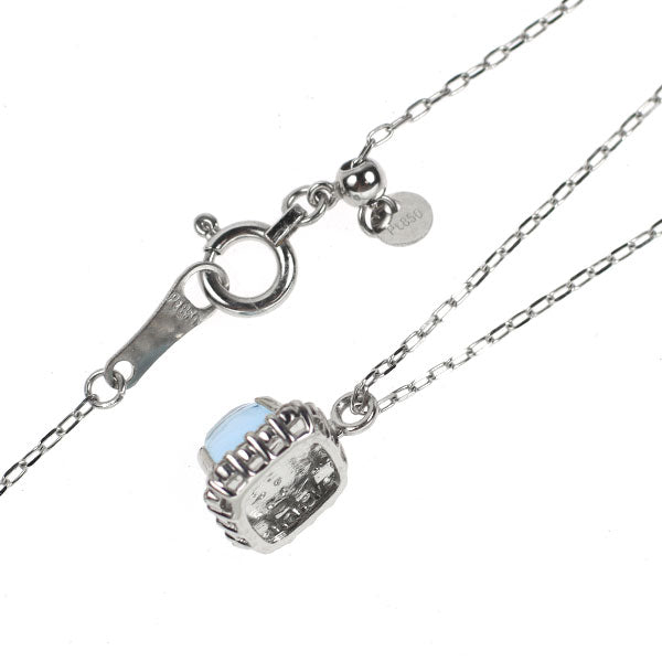 新品 Pt シュガーローフカット アクアマリン ダイヤモンド ペンダントネックレス 0.80ct D0.09ct 【エスコレ】