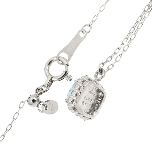 新品 Pt シュガーローフカット アクアマリン ダイヤモンド ペンダントネックレス 0.85ct D0.09ct 【エスコレ】