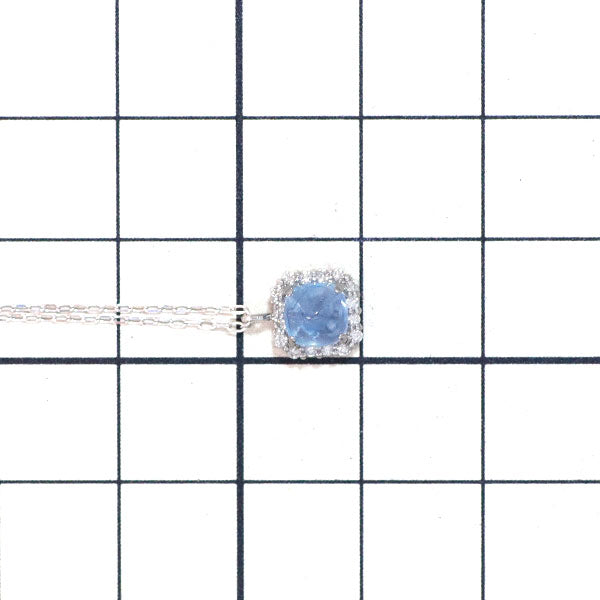 新品 Pt シュガーローフカット アクアマリン ダイヤモンド ペンダントネックレス 0.85ct D0.09ct 【エスコレ】