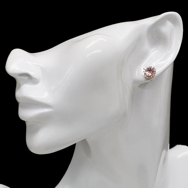 新品 K18PG オーバルカット モルガナイト ダイヤモンド ピアス 1.40ct D0.26ct【エスコレ】