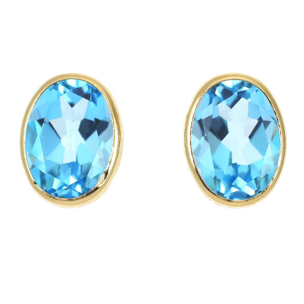 新品 K18YG ブルートパーズ ピアス 2.60ct 【エスコレ】