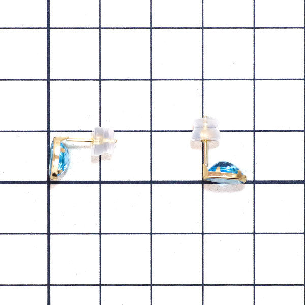 新品 K18YG ブルートパーズ ピアス 2.60ct 【エスコレ】