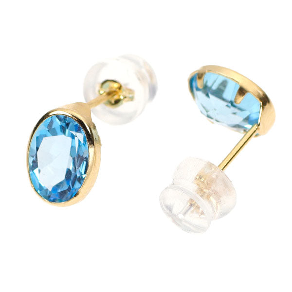 新品 K18YG ブルートパーズ ピアス 2.60ct 【エスコレ】