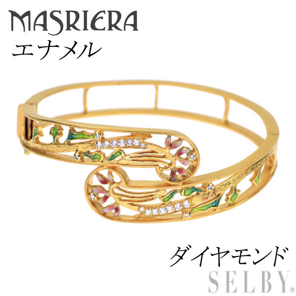 マリエラ エナメル/ K18YG ダイヤモンド バングル — セルビー  
