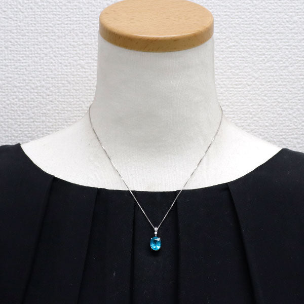 K18WG アパタイト ダイヤモンド ペンダントネックレス 2.82ct D0 K18WG アパタイト ダイヤモンド ペンダントネックレス 2.82ct D0