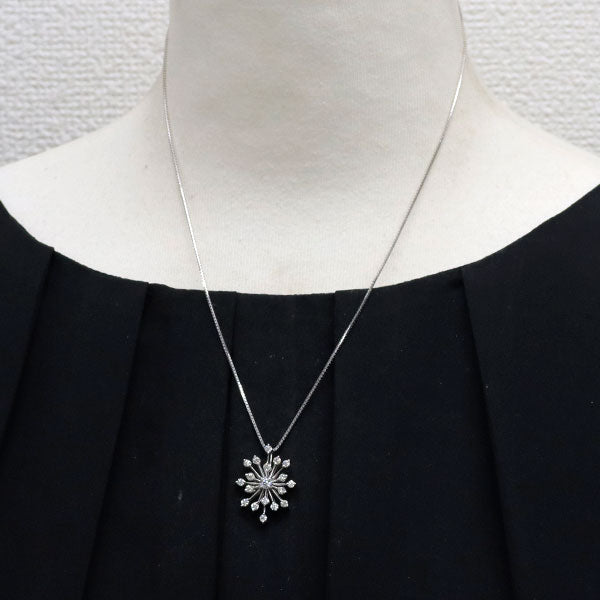 K18WG H&C ダイヤモンド ペンダントネックレス 0.19ct D0.76ct