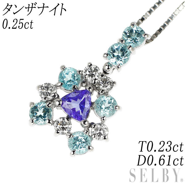 Pt タンザナイト パライバトルマリン ダイヤモンド ペンダント  