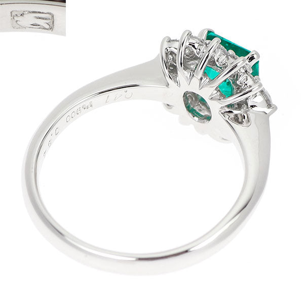 セイコー Pt900 エメラルド ダイヤモンド リング 0.84ct D0.41ct