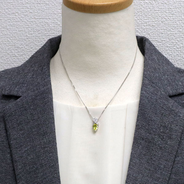 Pt カナリーイエロートルマリン ダイヤモンド ペンダントネックレス 1.19ct D0.14ct