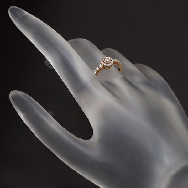 新品 希少 K18PG 天然ピンク ダイヤモンド リング 0.212ct FLOP I1 D0.26ct【エスコレ】