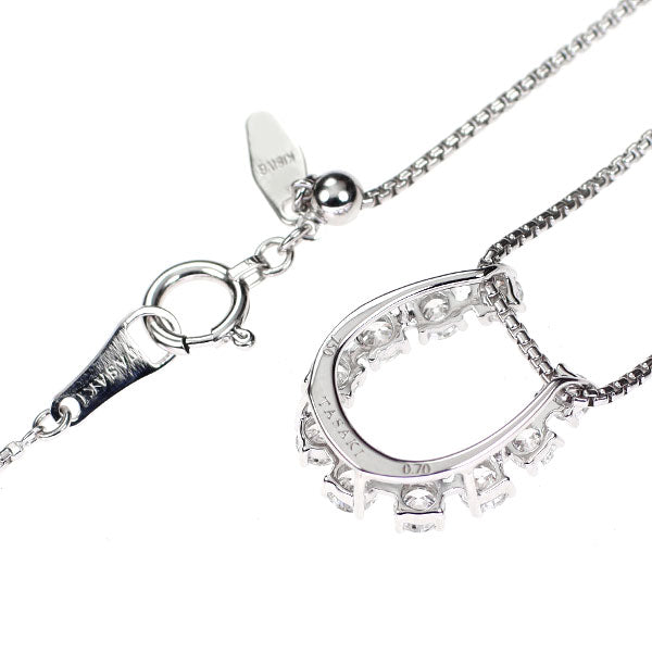 田崎真珠 K18WG ダイヤモンド ペンダントネックレス 0.70ct 馬蹄  