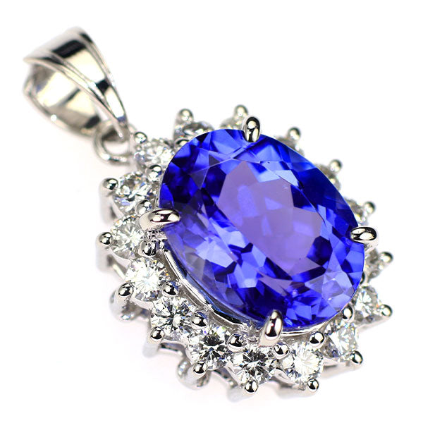 田崎真珠 Pt900 タンザナイト ダイヤモンド ペンダントトップ 2.90ct D0.45ct