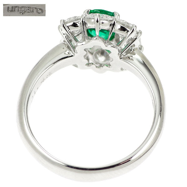 ウンガロ Pt950 エメラルド ダイヤモンド リング 0.56ct D1.48ct