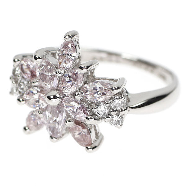 希少 Pt900 天然ピンク/カラーレス ダイヤモンド リング PD1.18ct D0.14ct