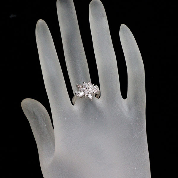 希少 Pt900 天然ピンク/カラーレス ダイヤモンド リング PD1.18ct D0.14ct