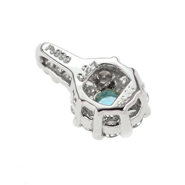 Pt900 パライバトルマリン ダイヤモンド ペンダントトップ 0.11ct D0.27ct