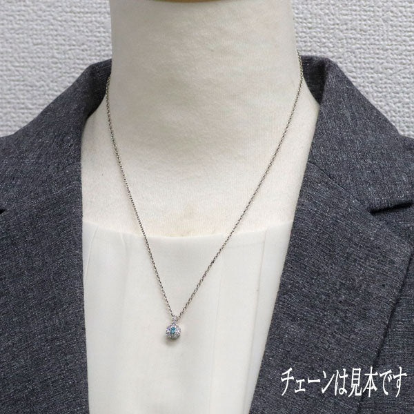 Pt900 パライバトルマリン ダイヤモンド ペンダントトップ 0.11ct D0.27ct