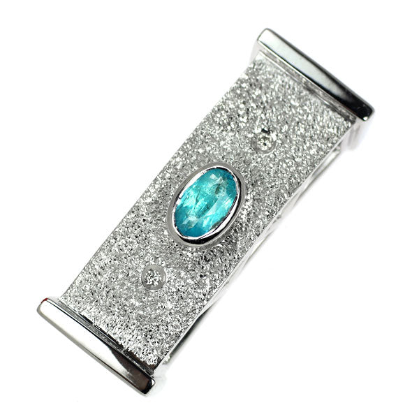 K18WG ブラジル産 パライバトルマリン ダイヤモンド ペンダントトップ 0.29ct D0.01ct