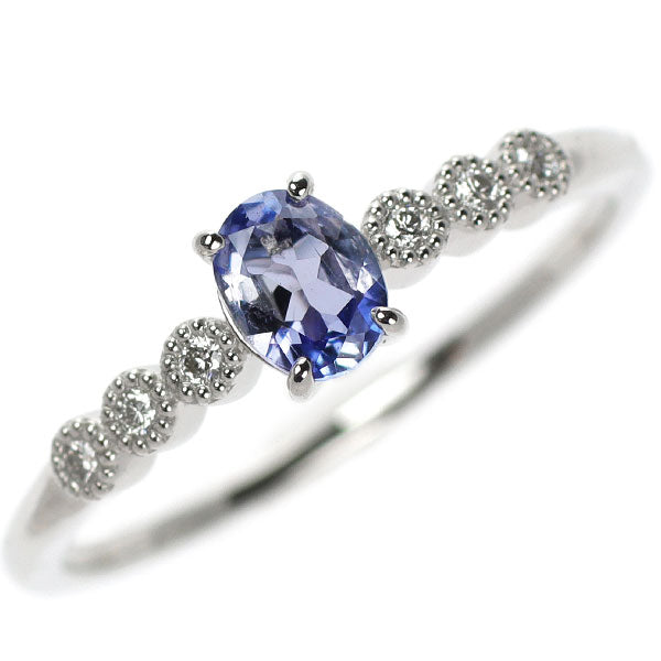 新品 希少 Pt950 マダガスカル産 単結晶デュモルチェライト ダイヤモンド リング 0.267ct D0.04ct 【エスコレ】