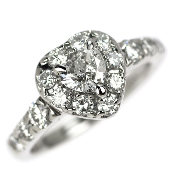 Pt900 ハートシェイプカット ダイヤモンド リング 0.25ct D0
