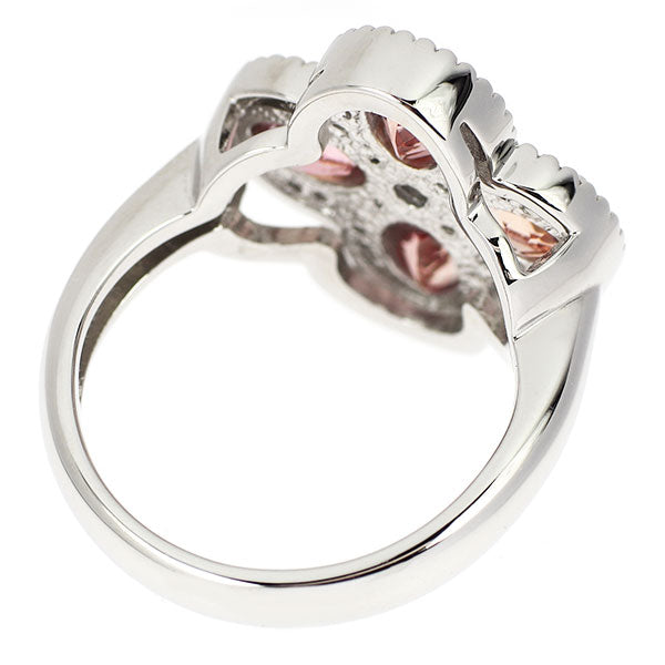 Pt950 インペリアルトパーズ ダイヤモンド リング 2.30ct D0.11ct フラワー