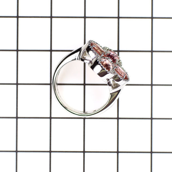 Pt950 インペリアルトパーズ ダイヤモンド リング 2.30ct D0.11ct フラワー