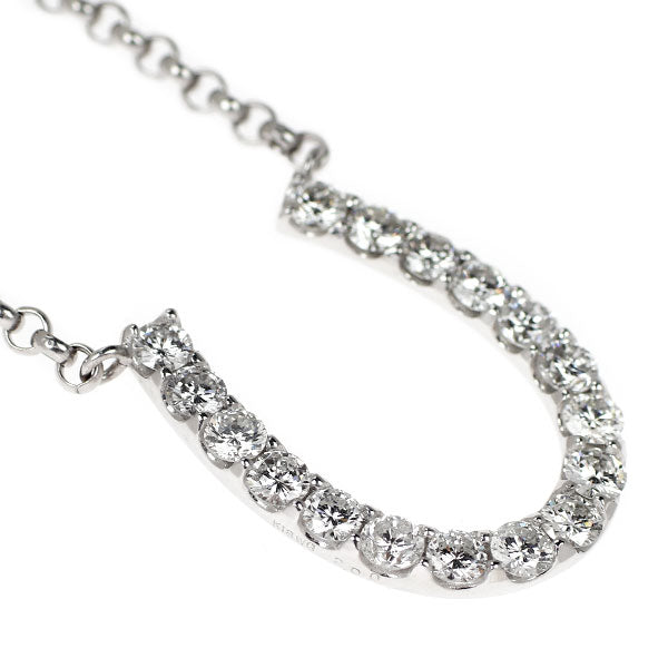 K18WG ダイヤモンド ペンダントネックレス 2.00ct 馬蹄/ホースシュー