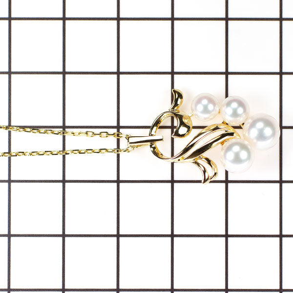 ミキモト K18YG アコヤ真珠 ペンダントネックレス 径約5.1-6.8mm