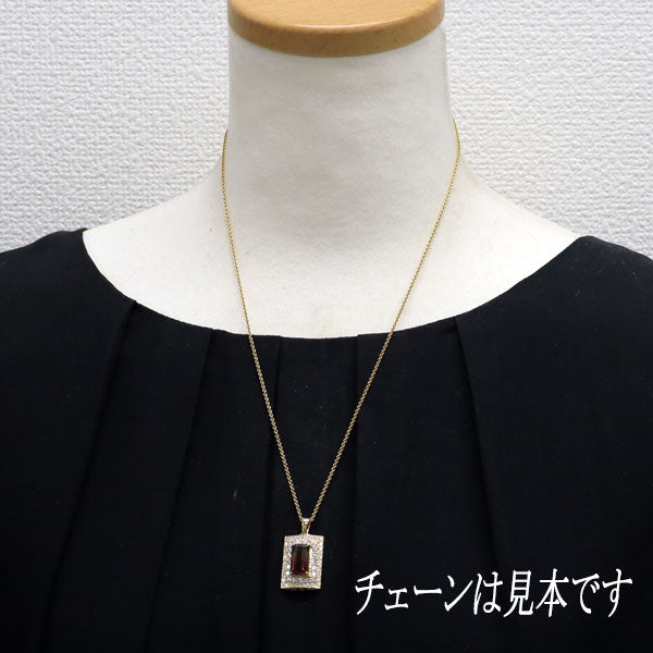 K18YG パーティカラートルマリン ダイヤモンド ペンダントトップ 4.27ct D1.23ct