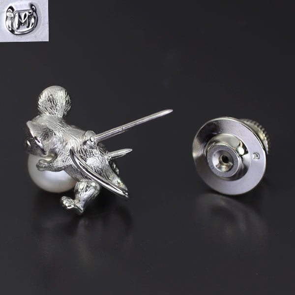 ミキモト SV アコヤ真珠 ピンブローチ 径約7.0mm ネズミ