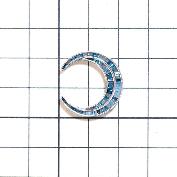 K18WG トリートブルーダイヤモンド ペンダントトップ 0.80ct 大久保馬蹄 三日月