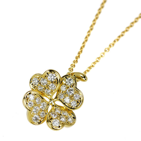 ミキモト K18YG ダイヤモンド ペンダントネックレス 0.41ct クローバー